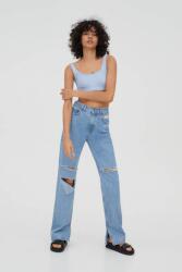 Pull&Bear Pull & Bear Egyenes Kék Lyukacsos Farmernadrág (34) (564430)