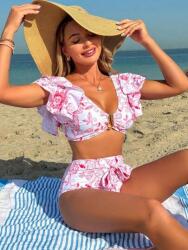 Shein Fehér Kétrészes Mintás Ruha (M)