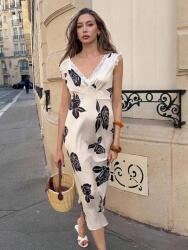 Shein Szatén Ruha MIDI Virágok (L)