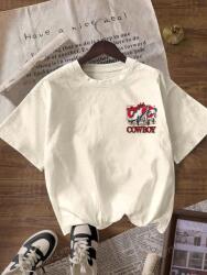 Shein Egyszerű Póló Ekrü Nyomtatással (s) - allegro - 1 925 Ft