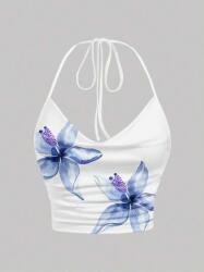 Shein Fehér Nyakba Akasztható Felső Nyomott Mintával (M)