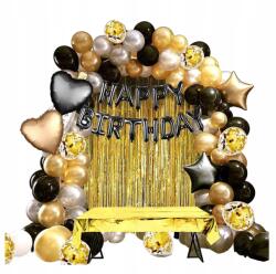  Arany-fekete Lufi Dekoráció Szett Születésnapra Happy Birthday 18 30