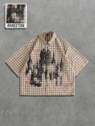 Romwe Kockás Strasszos Ing (M)