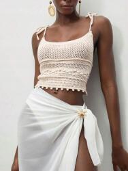 Shein Bézs Kötött Vállpántos Felső (s)