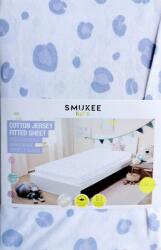 Carbotex Gyerek pamut lepedő fehér, lila pöttyös 90x200x25 054 (5905742209054)