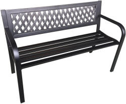 AKORD Furniture Factory AKORD Kalia Fém-Műanyag Kerti Pad Fekete Rácsos Háttámlával (AKO-LAWOGRKALIACZAR)