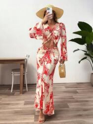 Shein Ecru Szoknya És Top Szett Mintás (s)