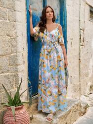 Shein Kék Ruha Csíkos Mintával (1XL)