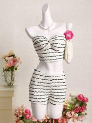 Shein Ecru Rövidnadrág Szett Felső Csíkos (XL)