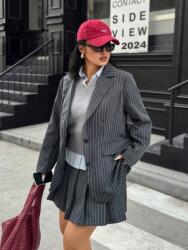 Shein Grafit Alkalmi Csíkos Szett (2XL)