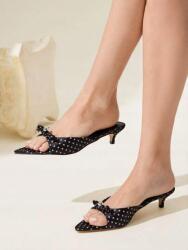 Shein Fekete Flip-flop Papucs Pöttyös Sarokkal (39) (603781)