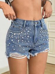 Shein Farmer Rövidnadrág Strasszokkal (xs)