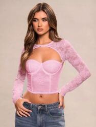 Shein Világos Rózsaszín Top Cut Out (s)
