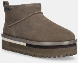 Tommy Jeans velúr hócipő TJW FLATFORM SNOW BOOT SUEDE - zöld Női 36