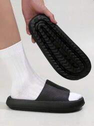 Shein Fekete Texturált Flip-flop Papucs (37, 5-38) (602238)