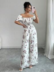 Shein Krémszínű Virágos Overál (M)