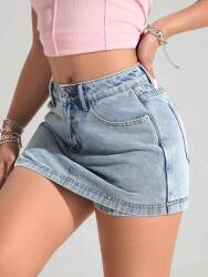 Shein Kék 2W1 Az 1-BEN Rövidnadrág Szoknya (32)
