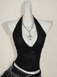 Shein Fekete Nyitott Hátú Felső (s)