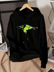 Shein Fekete Unisex Pulóver Nyomott Mintával (L)