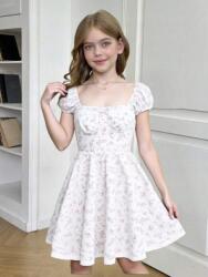 Shein Fehér Rövid Ujjú Mintás Ruha (10L)