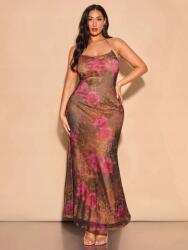 Shein Barna Ruha Maxi Mintás (0XL)