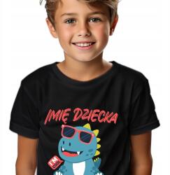 MALFINI Gyerek Póló Cool Dinoszaurusz Saját Név Ajándék Minták Fekete 164cm (Koszulka DZIECI Dinozaury)