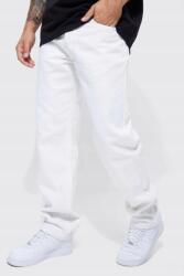 Boohoo M0C36 Boohooman Férfi Ekrü Egyenes Szárú Gombos Farmernadrág 48-AS