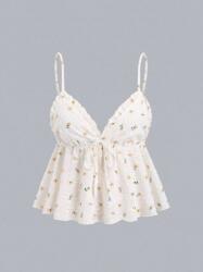 Shein Ecru Top Virágok (xs)