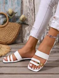 Shein Fehér Lapos Flip-flop Papucs Mintás (36) (603316)