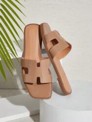 Shein Barna Lakkozott Flip-flop Papucs (36, 5) (603822)