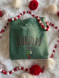 Shein Zöld Laza Hímzett Pulóver (s)