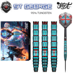 Shot darts szett Shot steel Future Knights St George 23gr, 95% - gravírozott