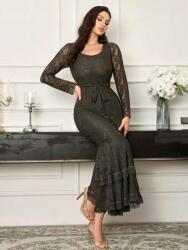 Shein Csipkés Ruha Sötétzöld Csíkos (s)