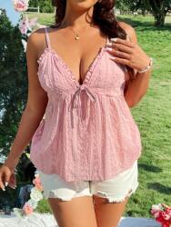 Shein Rózsaszín Hímzett Felső (1XL)