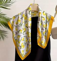 Shein Szatén Sál Citrom Mintával