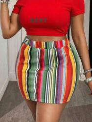 Shein Színes Mini Szoknya Csíkos (2XL)