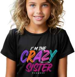MALFINI Gyerek Póló The Crazy Sister Ajándék Nővérnek Fekete 134cm