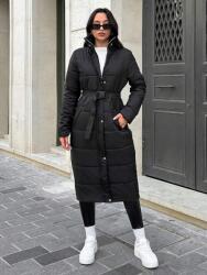 Shein Fekete Pihe-puha Kabát Öv (XL) (595231)