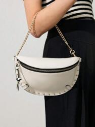 Shein Kis Kézitáska Ekrü Cipzárral