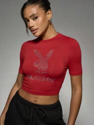 Missguided Piros Rövid Ujjú Felső (s)