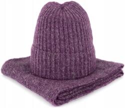 Szaleo Fluffness téli szett lengyel sál és sapka Lila (cz23806-1)