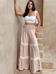 Shein Bézs Egyenes Szárú Magas Derekú Nadrág (0XL)