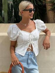 Dazy Fehér Hímzett Felső (XL)