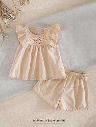 Shein Bézs Szett: Rövidnadrág És Blúz (18-24 Hónapos)