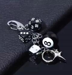 Shein Ezüst Kulcstartó Fekete Medálok (600801)