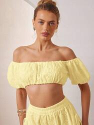 Shein Sárga Áttört Felső (M)