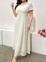 Shein Rövid Ujjú Ekrü Ruha (1XL)