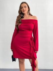 Shein Piros Nyitott Vállú Ruha (0XL)