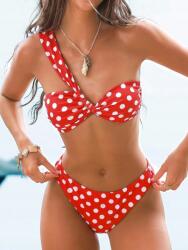 Shein Piros Pöttyös Bikini Szett (L)