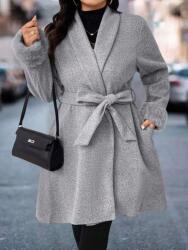 Shein Szürke Melange Csíkos Kabát (1XL)